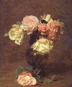Henri Fantin-Latour White and Pink Roses (nn03) USA oil painting artist